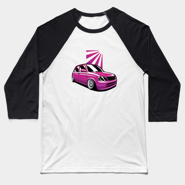 Purple Mira JDM Baseball T-Shirt by KaroCars